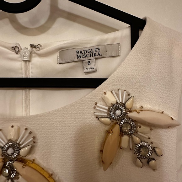 Badgley Mischka cream dress with embellishments - Picture 7 of 7